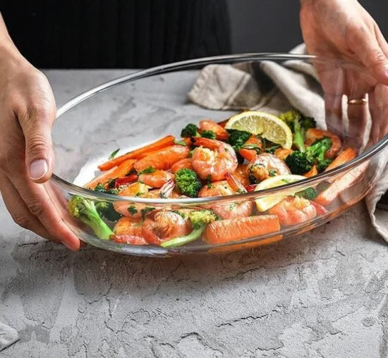 Clear Bake Oval Tempered Glass Casserole - Diqqawi Plates