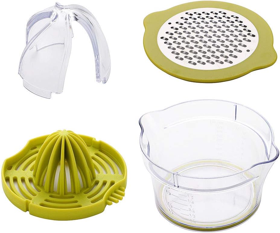 4-in-1 Manual Citrus Juicer & Grater – 400ml - Diqqawi Plates