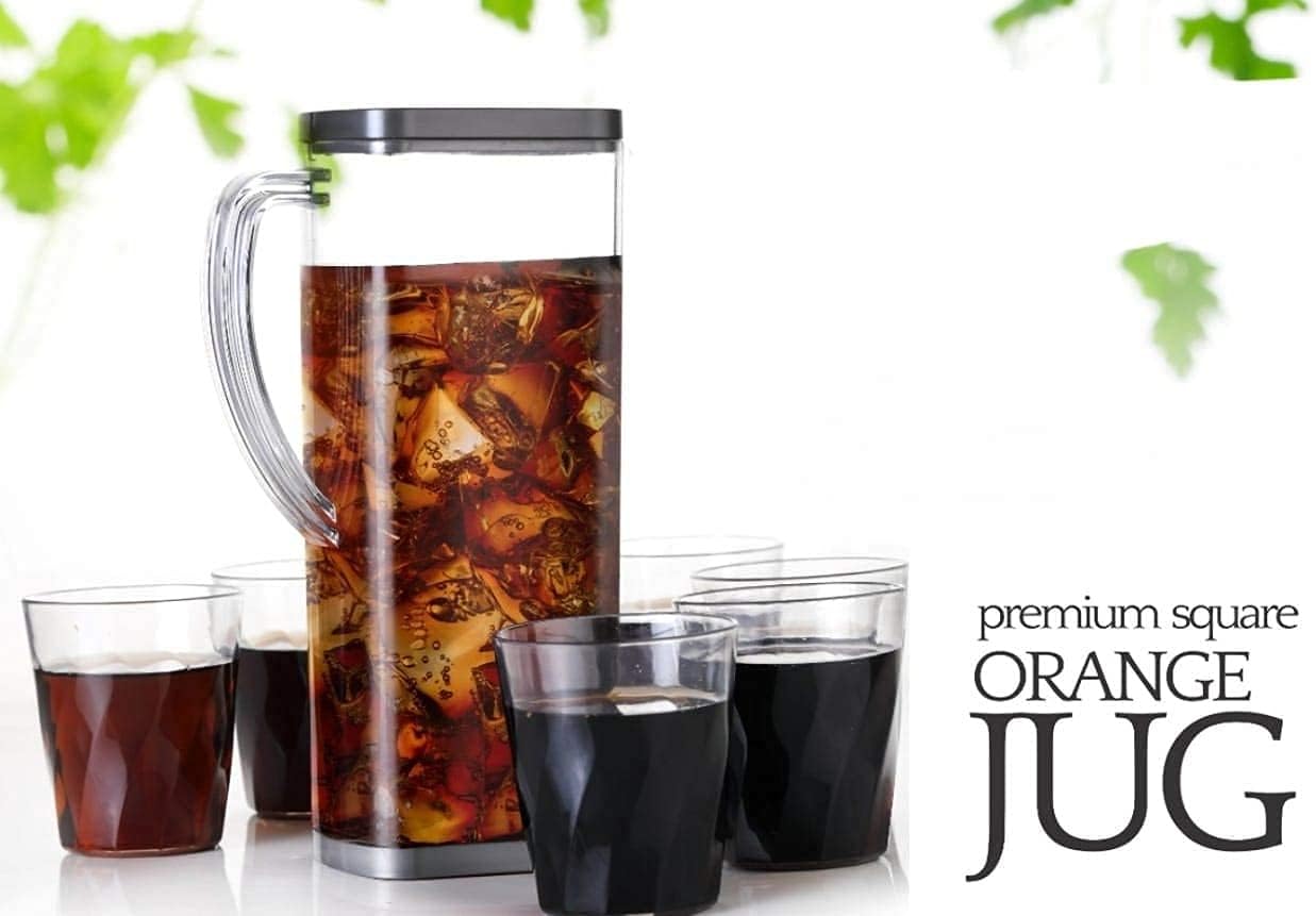 2000 ML Water Juice Pitcher with Lid and 4 Cups - Diqqawi Plates