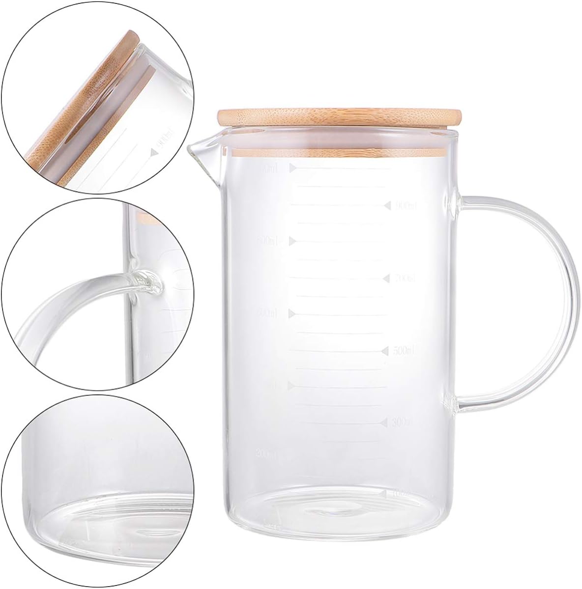 Glass Measuring Pitcher with Lid - Diqqawi Plates