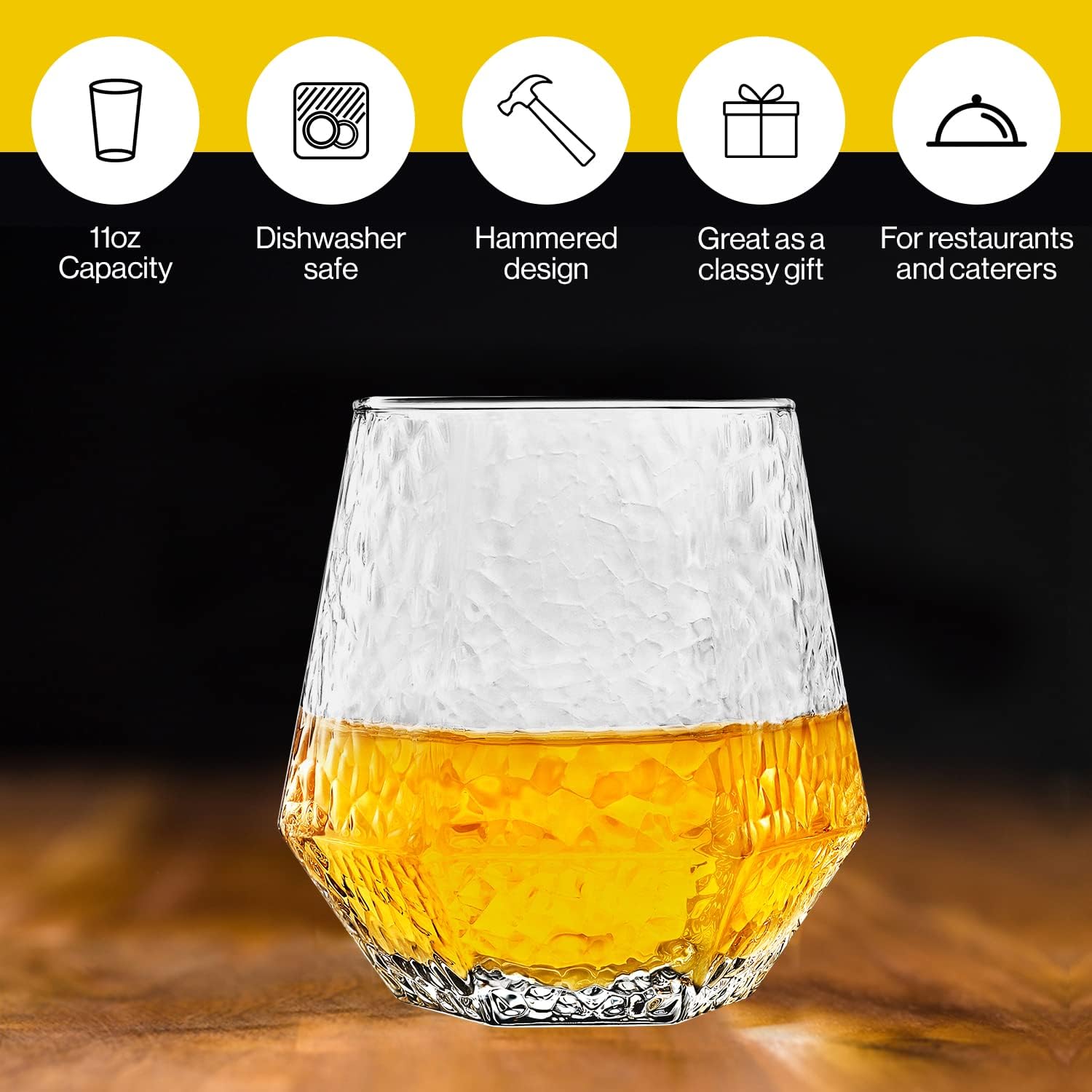 310Ml Diamond-Shaped Glass Tumbler – Elegant Tilted Design - Diqqawi Plates