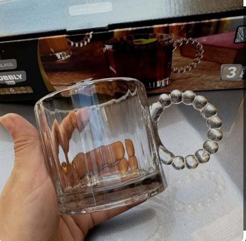 320ML Glass Tea cup with Handle - Diqqawi Plates