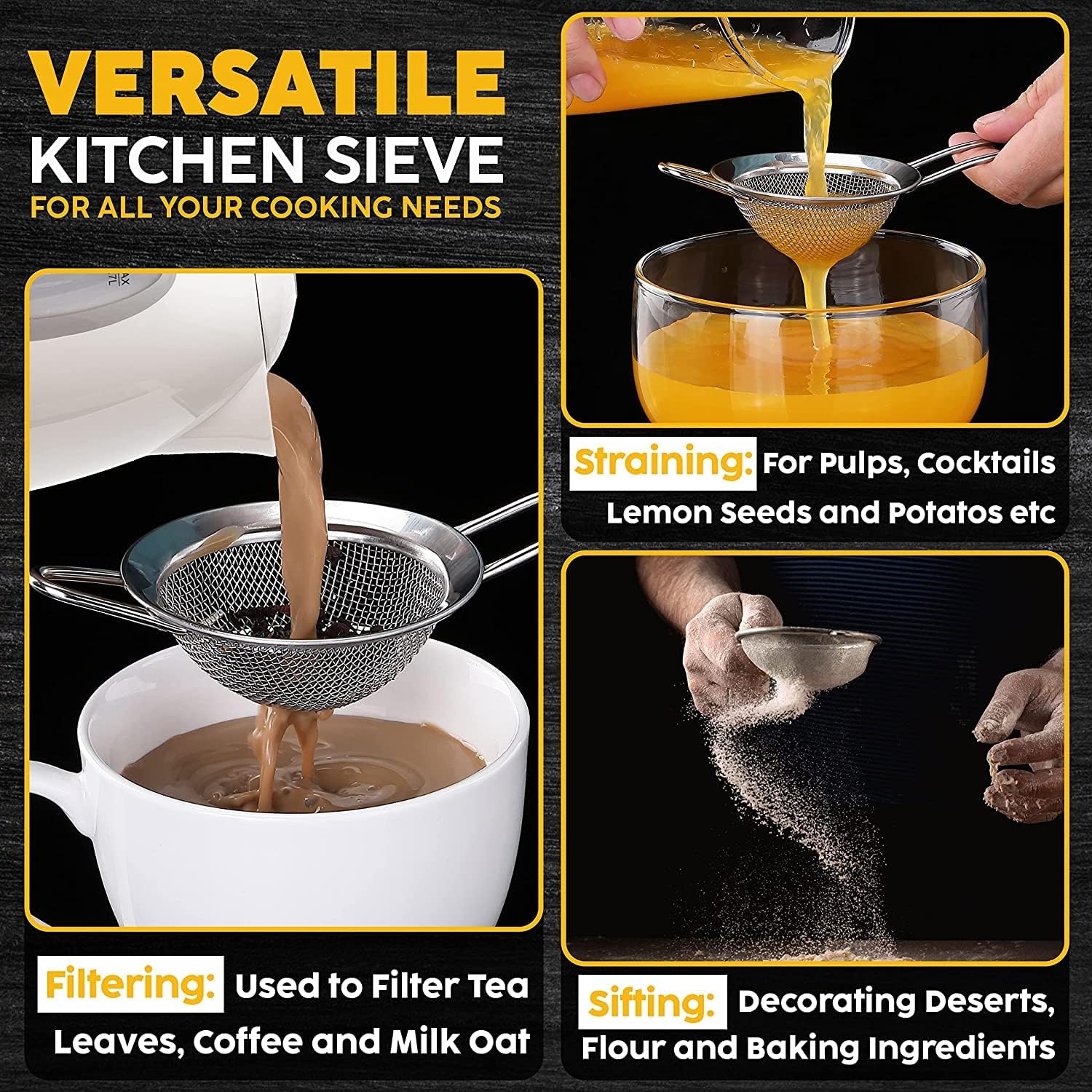 stainless steel strainer Fine Mesh - Diqqawi Plates