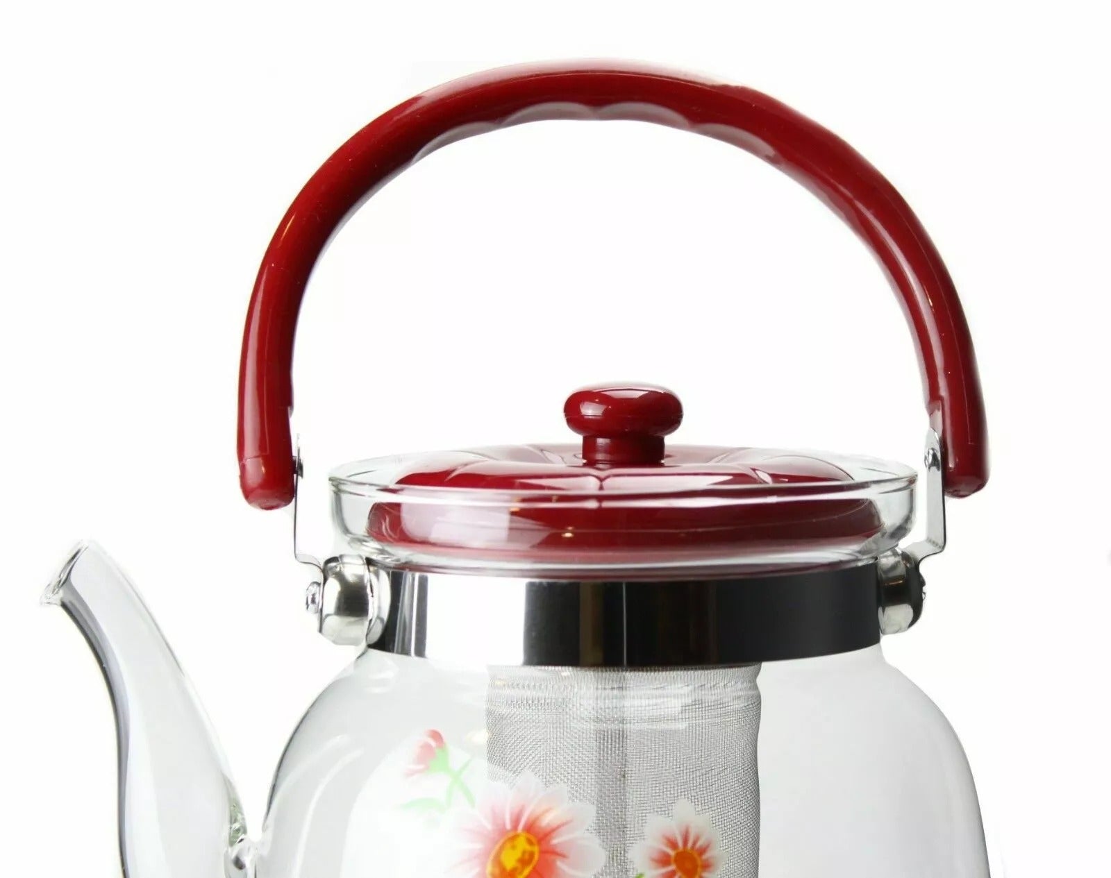 Glass Tea & Coffee Pot With Stainless Steel Strainer - Diqqawi Plates
