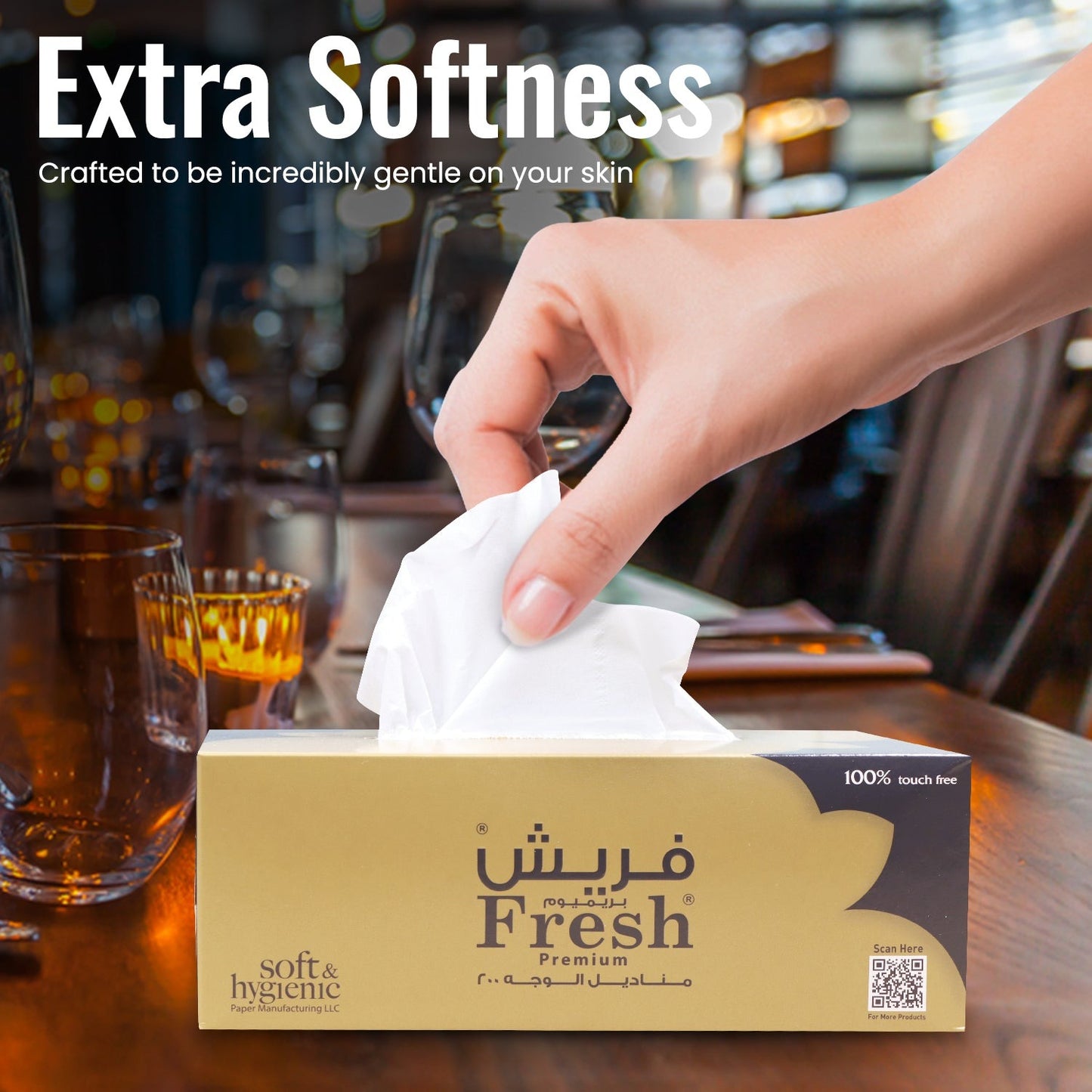Premium Facial Tissue 200 Sheets X 2 Ply - Diqqawi Plates