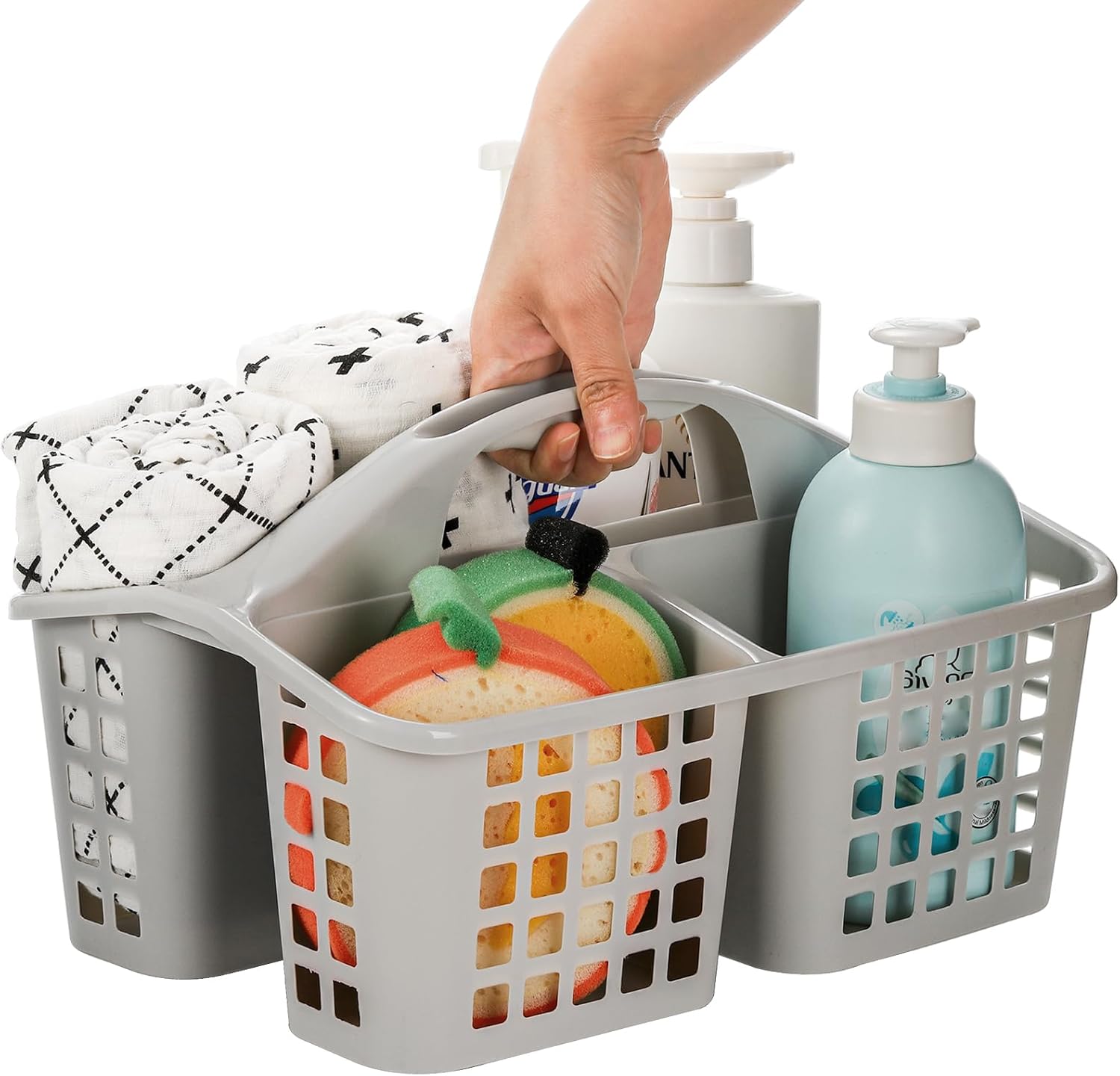 Plastic Shower Caddy Basket with Compartments - Diqqawi Plates