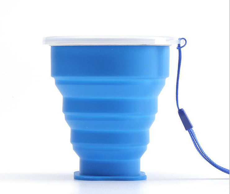 Silicone Collapsible Travel Cup, Folding Camping Cup with Lid - Diqqawi Plates