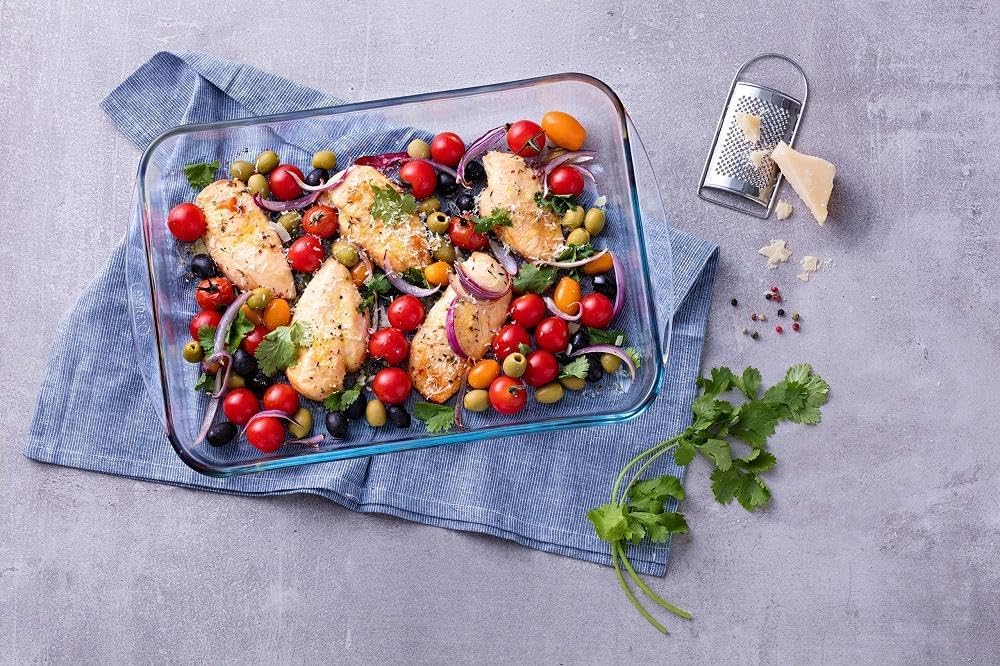 Clear Bake RectangleTempered Glass Casserole - Diqqawi Plates