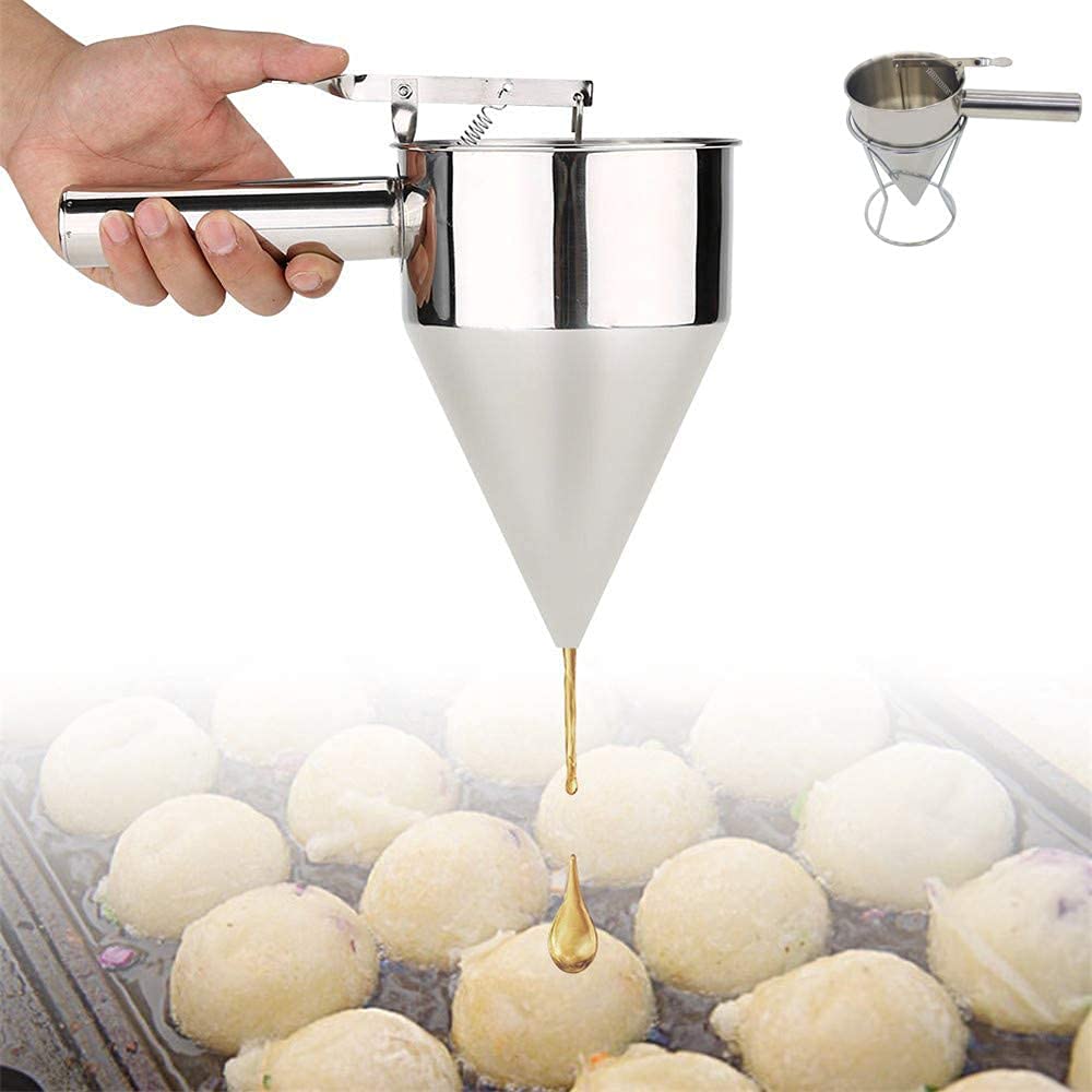 Stainless Steel Donut, Cupcake Batter Dispenser Funnel - Diqqawi Plates