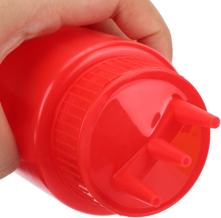 3 Hole Condiment Squeeze Bottle, Plastic Squeeze Bottles for Ketchup Hot Sauces Olive Oil - Diqqawi Plates