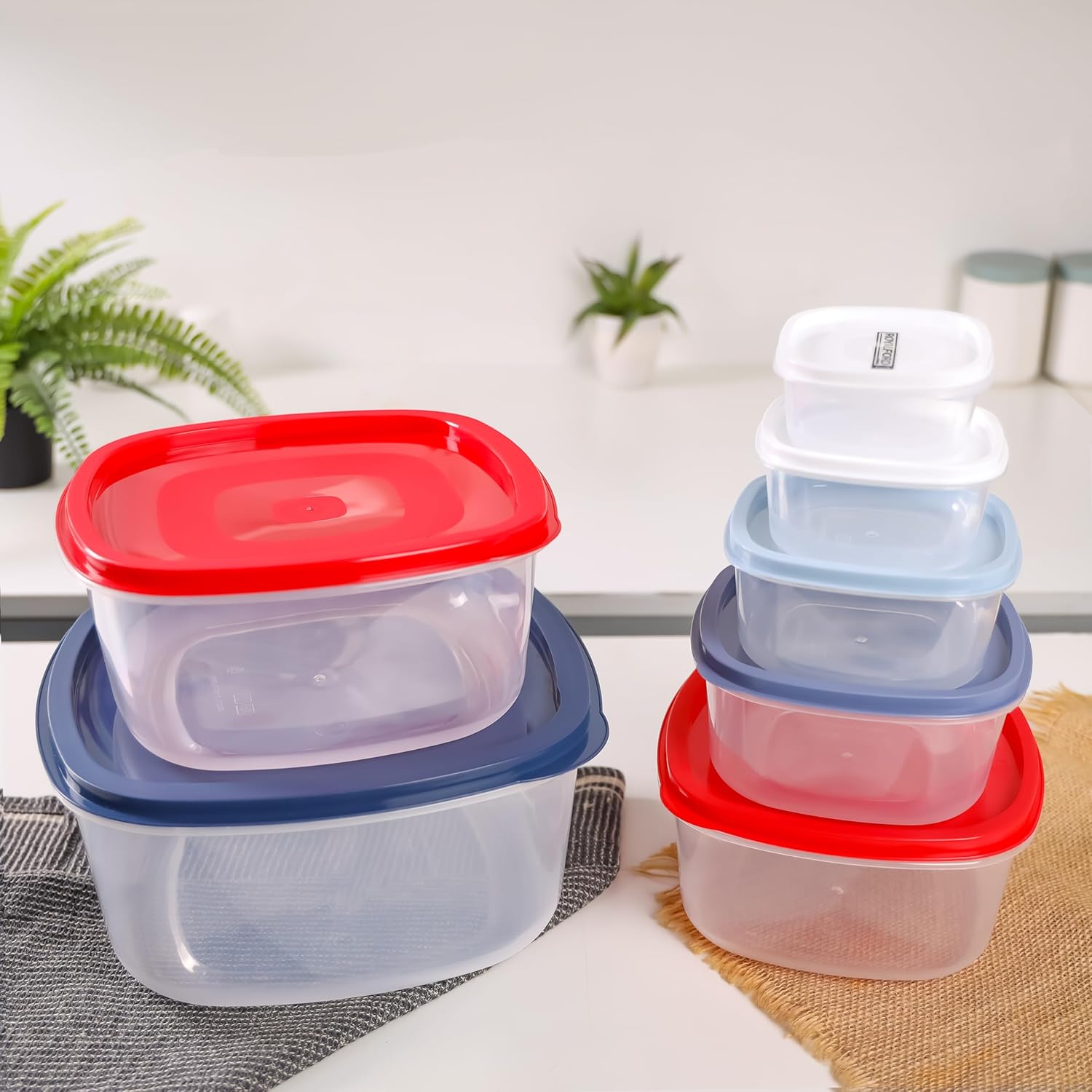 7pcs Plastic Square Storage Box Set - Diqqawi Plates