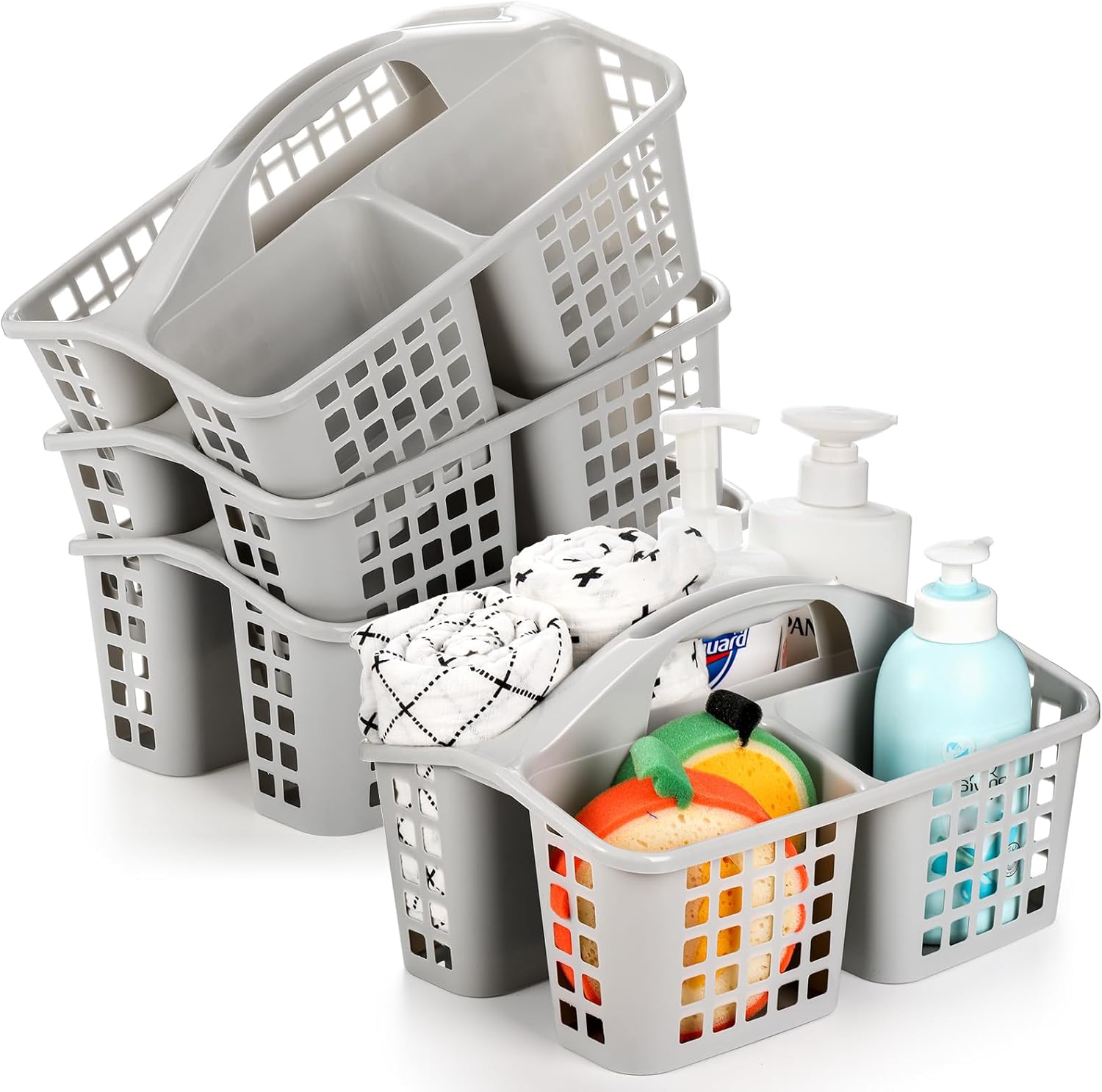 Plastic Shower Caddy Basket with Compartments - Diqqawi Plates