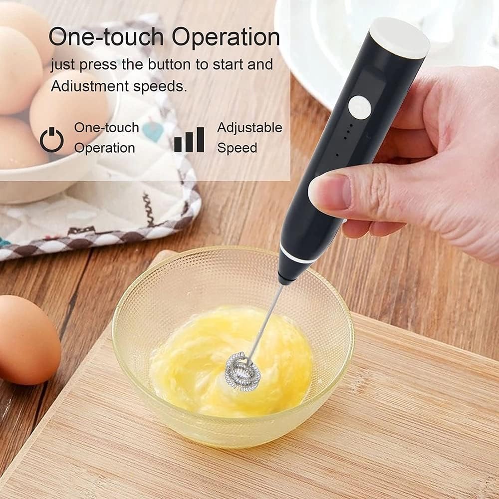 3-Speed Electric Milk Frother with 2 Whisks - Diqqawi Plates