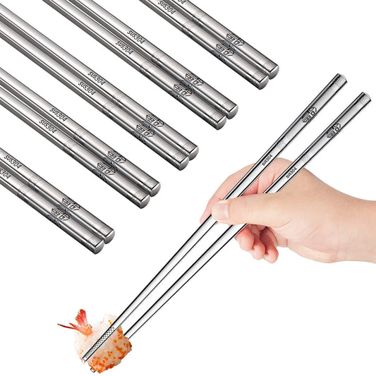 5 Pairs Stainless Steel Chopsticks - Diqqawi Plates