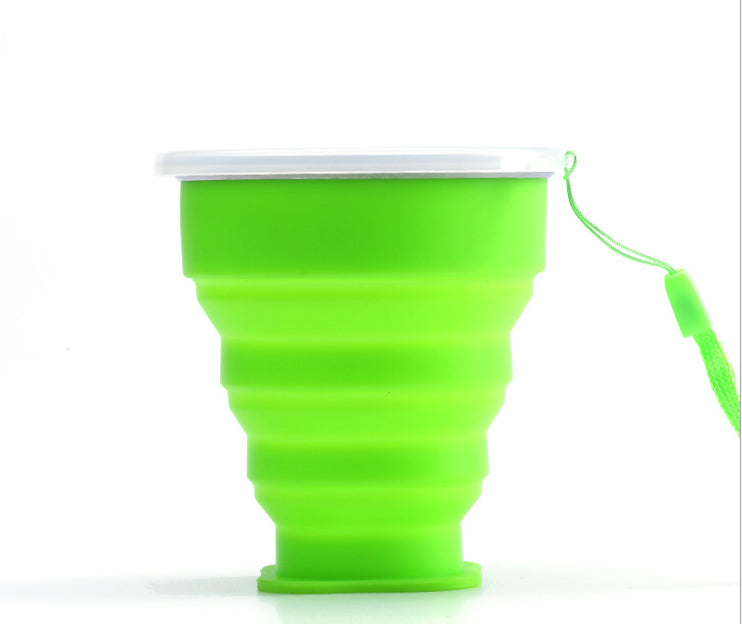 Silicone Collapsible Travel Cup, Folding Camping Cup with Lid - Diqqawi Plates