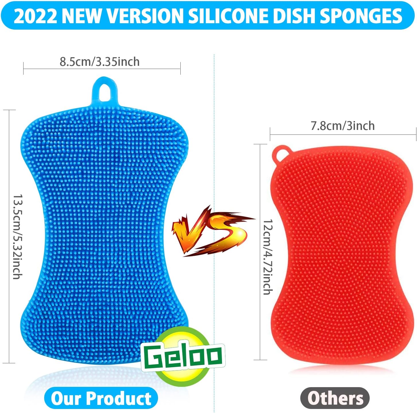 2pcs set Durable Silicone Dish Scrubber Sponge Scrub - Diqqawi Plates
