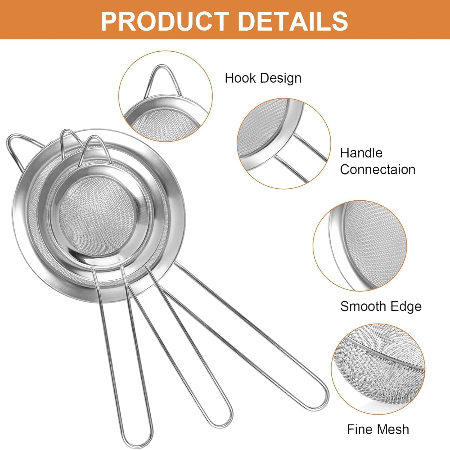 stainless steel strainer Fine Mesh - Diqqawi Plates