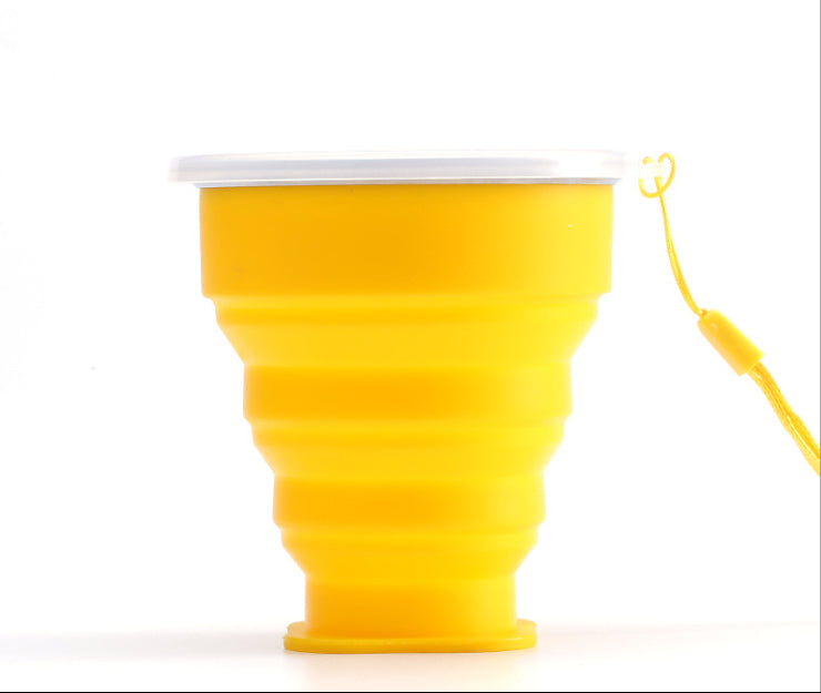 Silicone Collapsible Travel Cup, Folding Camping Cup with Lid - Diqqawi Plates