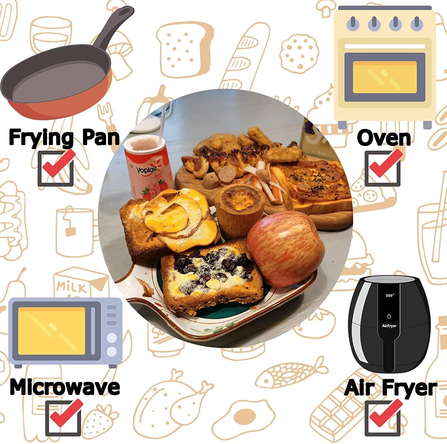 50 pcs Air Fryer Paper Liners - Diqqawi Plates