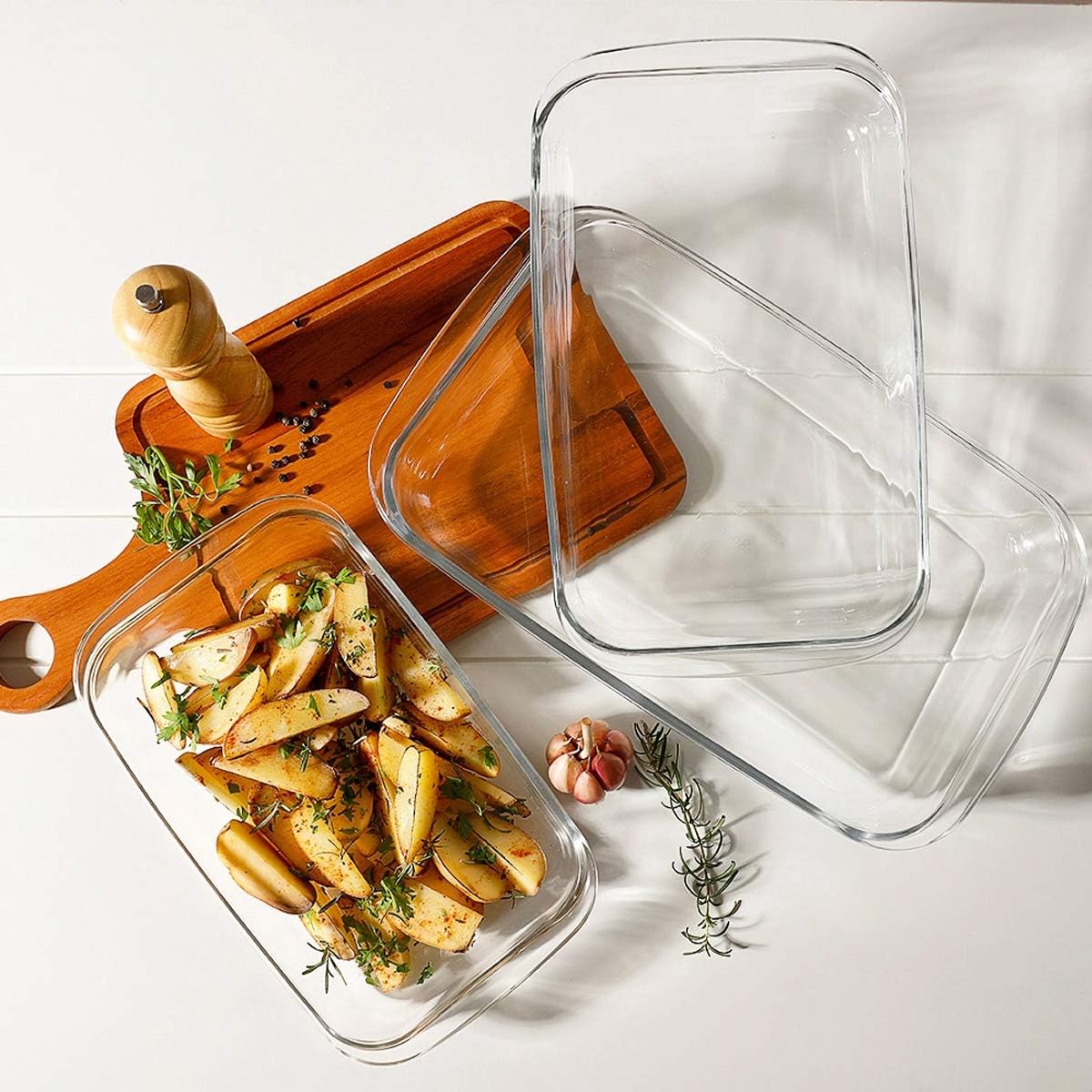 Clear Bake RectangleTempered Glass Casserole - Diqqawi Plates