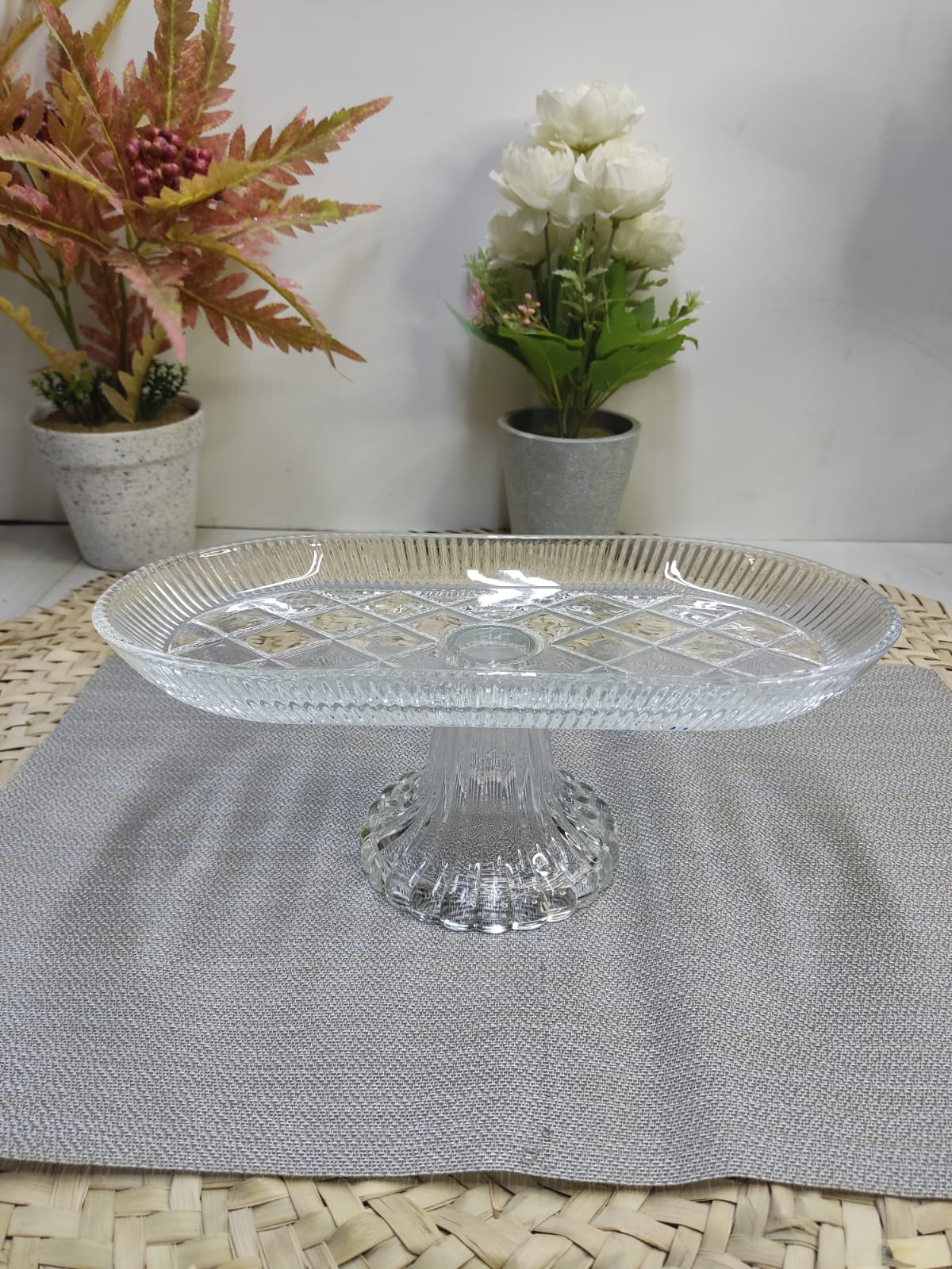 Glass Footed Stand for Cakes, Candies & Fruits