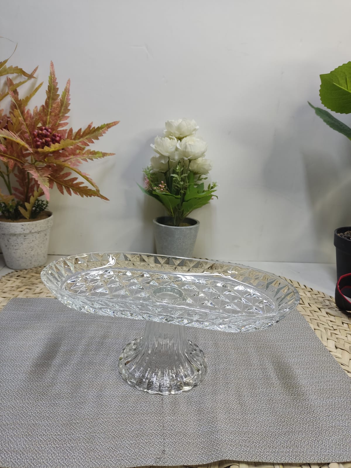 Glass Footed Stand for Cakes, Candies & Fruits