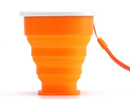 Silicone Collapsible Travel Cup, Folding Camping Cup with Lid - Diqqawi Plates