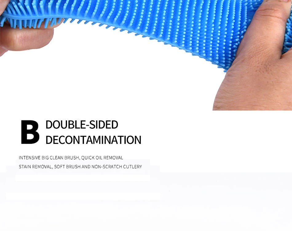 2pcs set Durable Silicone Dish Scrubber Sponge Scrub - Diqqawi Plates