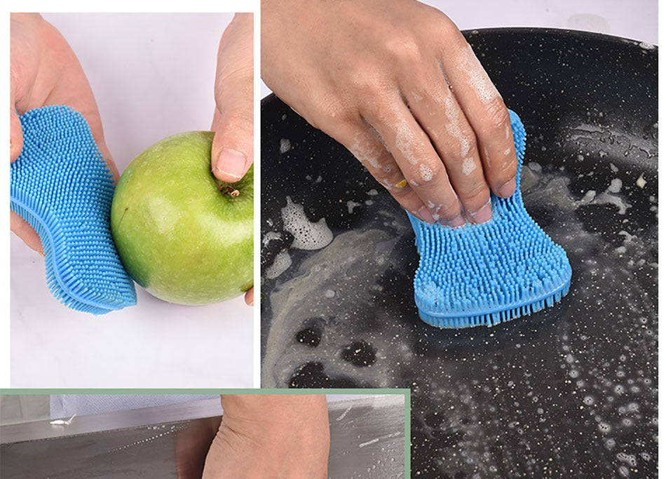 2pcs set Durable Silicone Dish Scrubber Sponge Scrub - Diqqawi Plates
