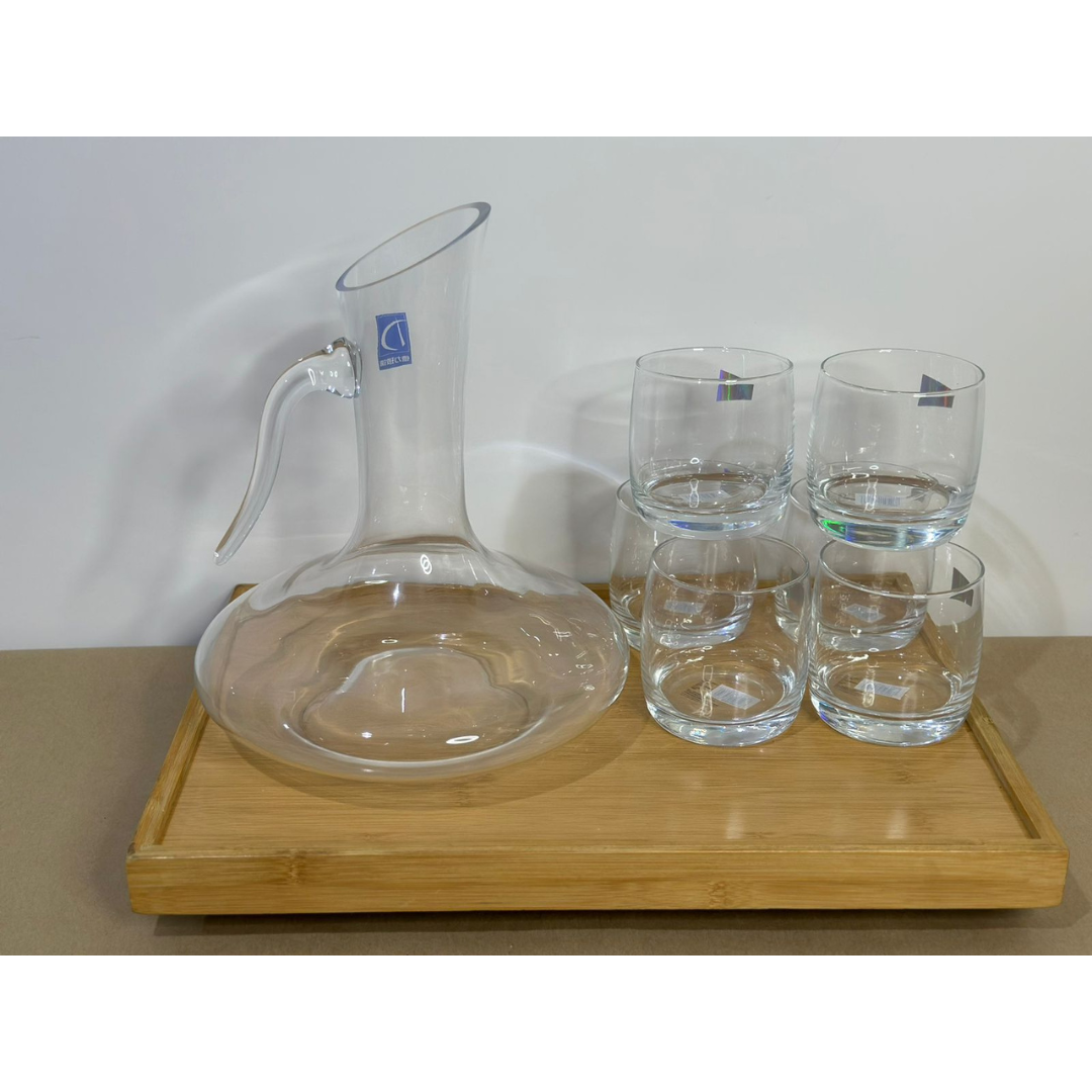 1900ML Glass Water Juice Jug with 6 cups - Diqqawi Plates