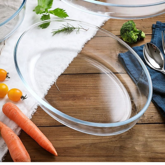Clear Bake Oval Tempered Glass Casserole - Diqqawi Plates