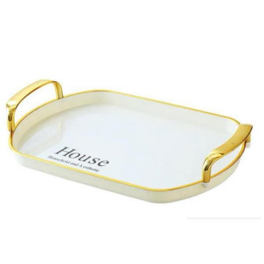 Elegant Rectangle white  Plastic Serving Tray