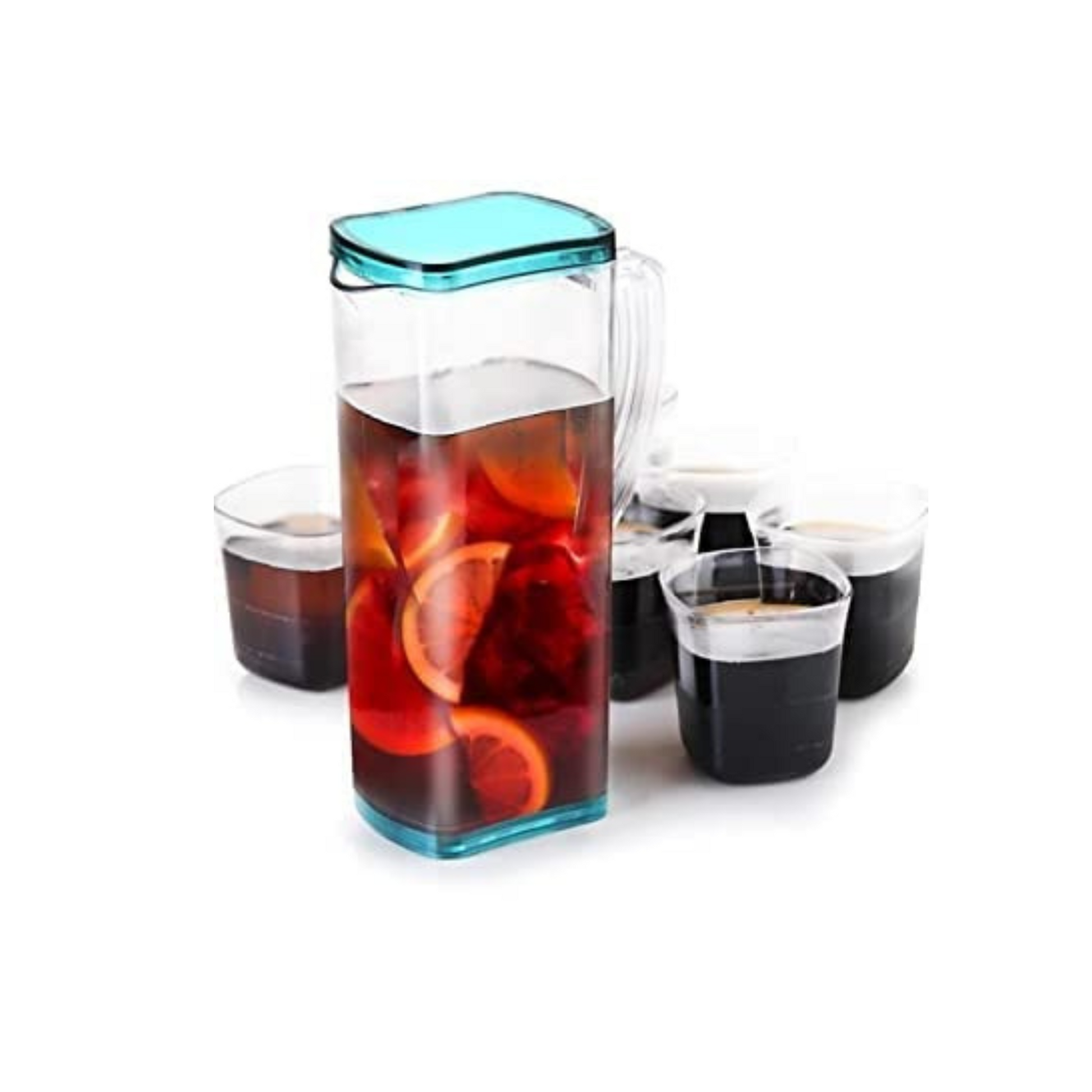 2000 ML Water Juice Pitcher with Lid and 4 Cups - Diqqawi Plates