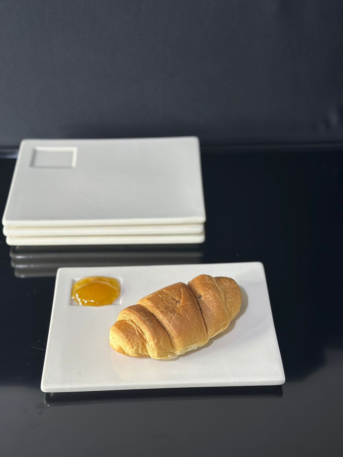 Rectangle Bright White Porcelain Flat Plate styl1 - Diqqawi Plates