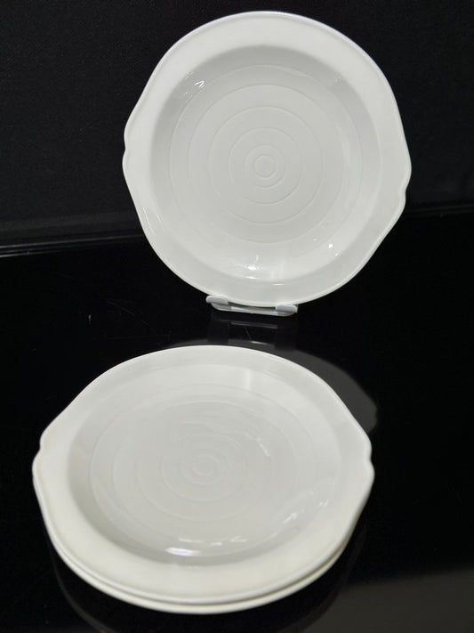 Decorative circle Bright White Porcelain Flat Plate styl9 - Diqqawi Plates