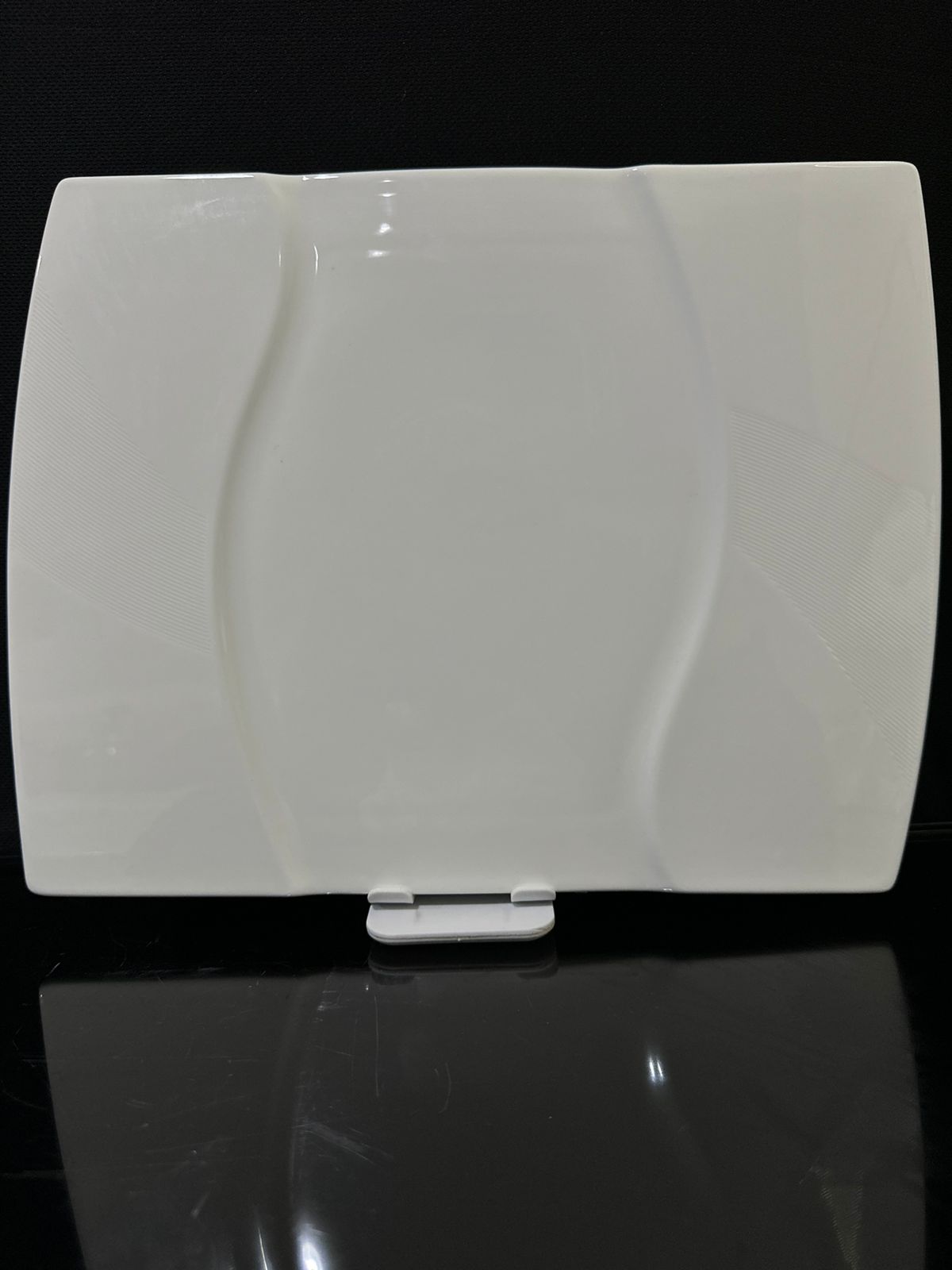 Decorative Rectangle Bright White Porcelain Flat Plate styl3 - Diqqawi Plates