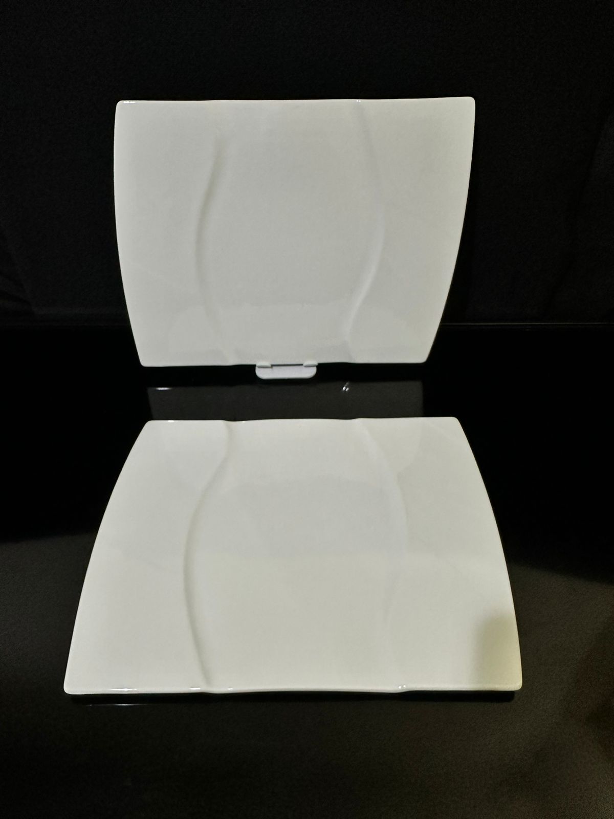 Decorative Rectangle Bright White Porcelain Flat Plate styl3 - Diqqawi Plates