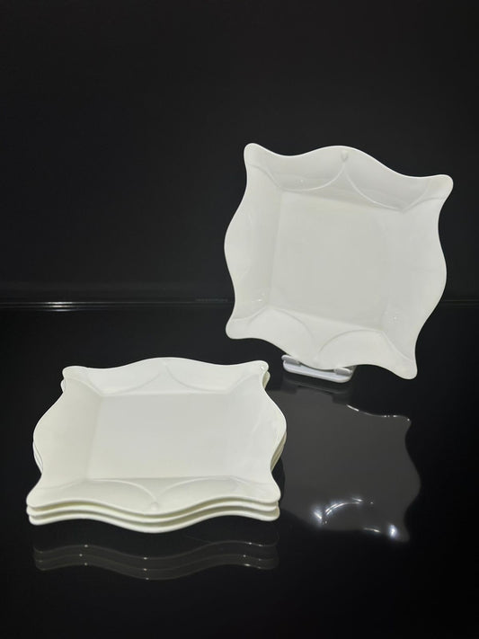Luxury Square White Porcelain Plate styl4 - Diqqawi Plates