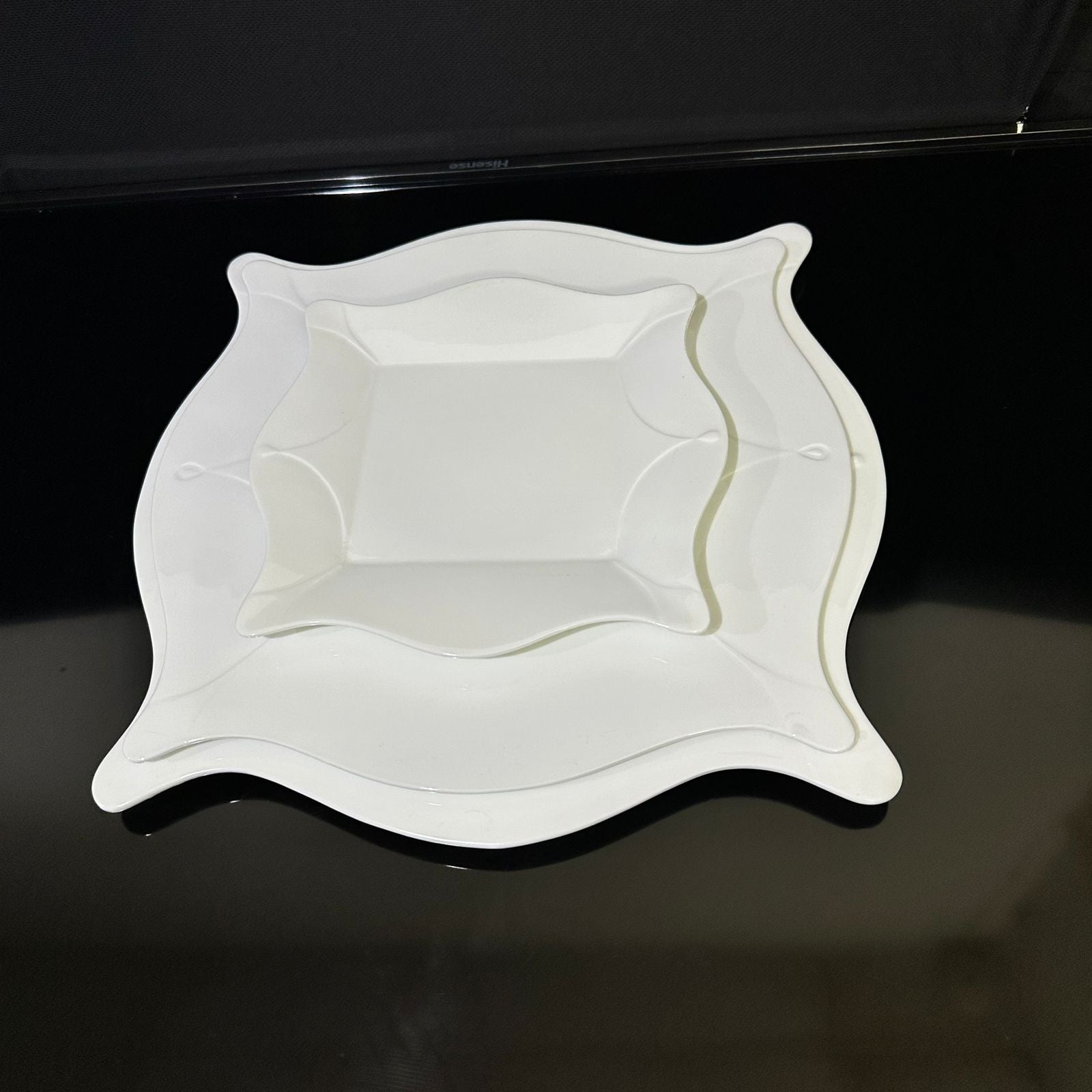Luxury Square White Porcelain Plate styl4 - Diqqawi Plates