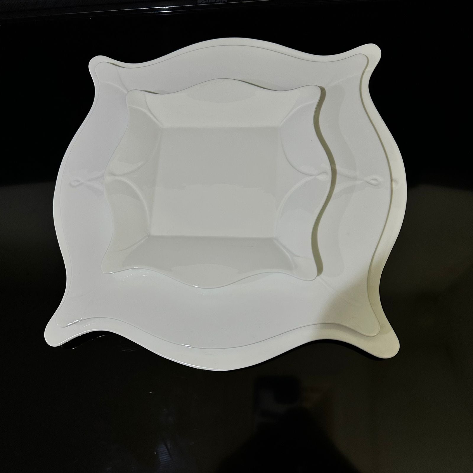 Luxury Square White Porcelain Plate styl4 - Diqqawi Plates