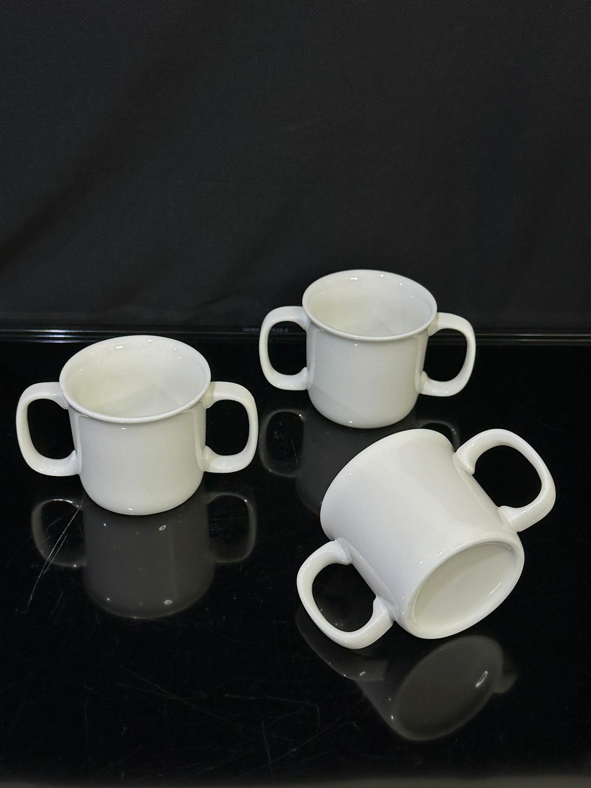 2pcs set Medium Ceramic cup with 2 handles - Diqqawi Plates