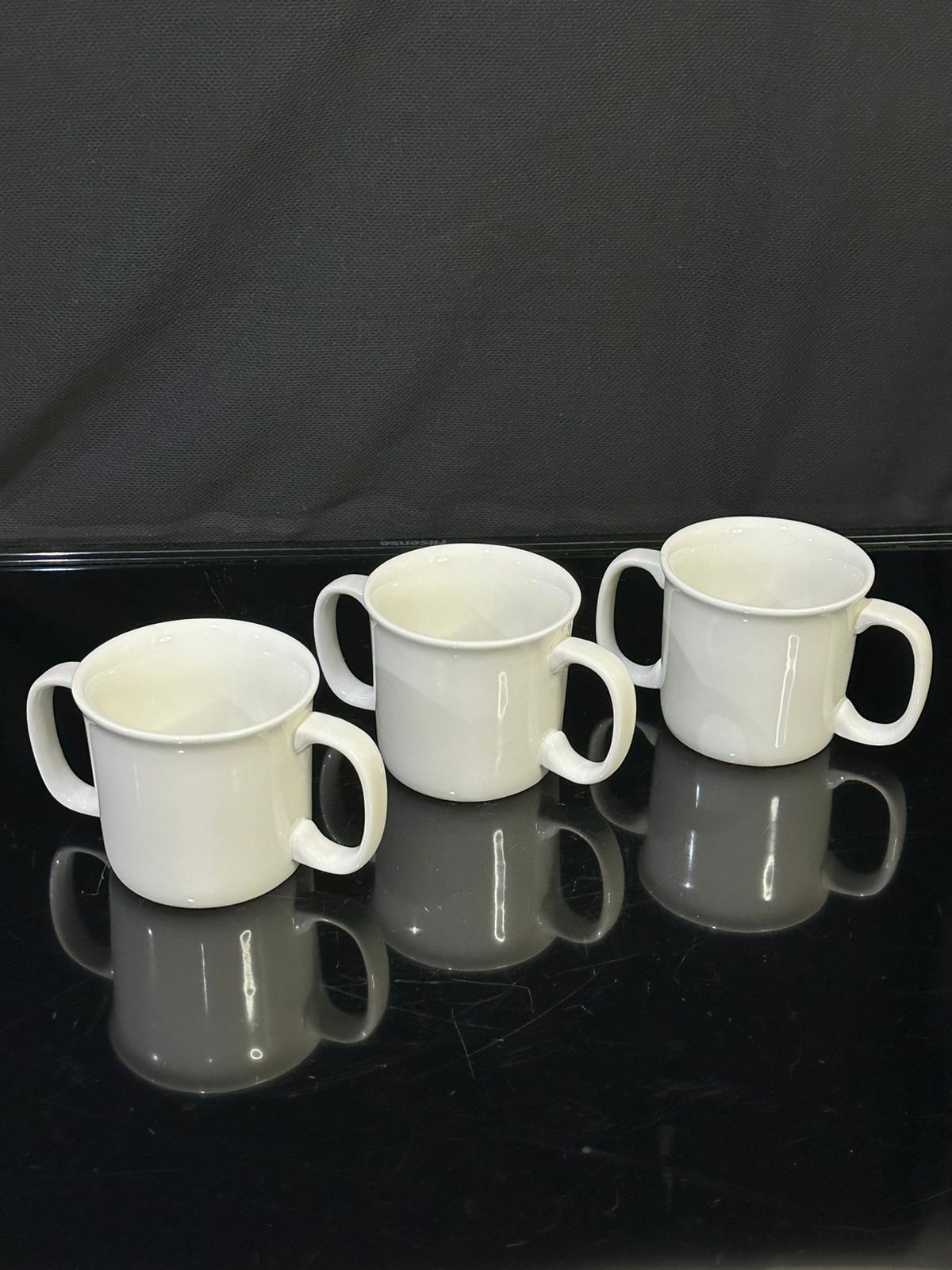 2pcs set Medium Ceramic cup with 2 handles - Diqqawi Plates