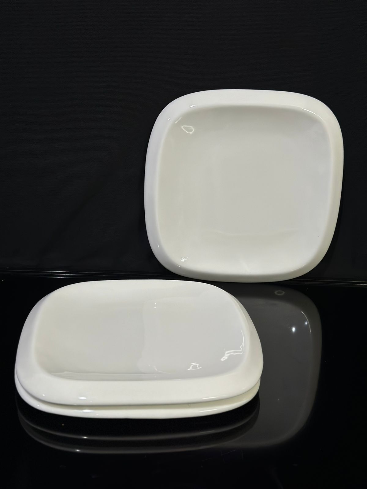 Medium Square Heavy White Porcelain Plate 25x25cm - Diqqawi Plates