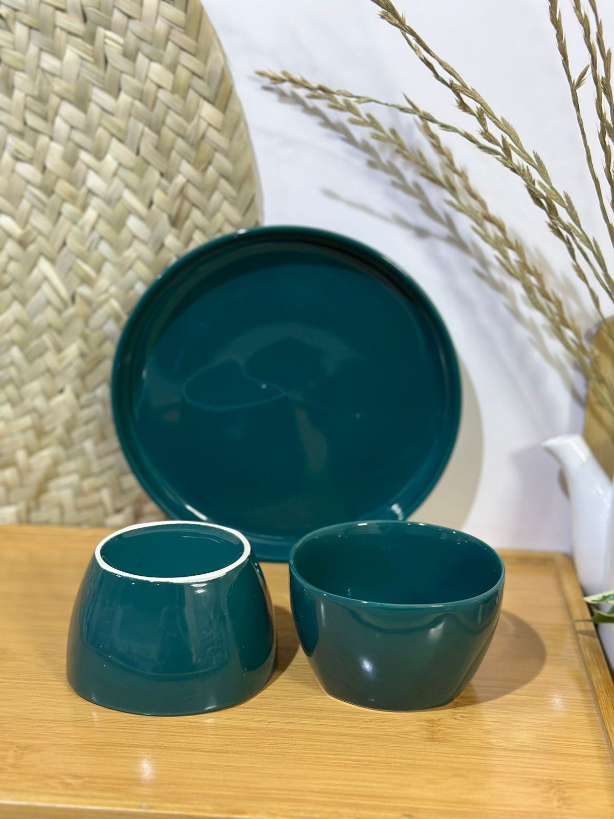 3 pcs set colored plate & bowls - Diqqawi Plates