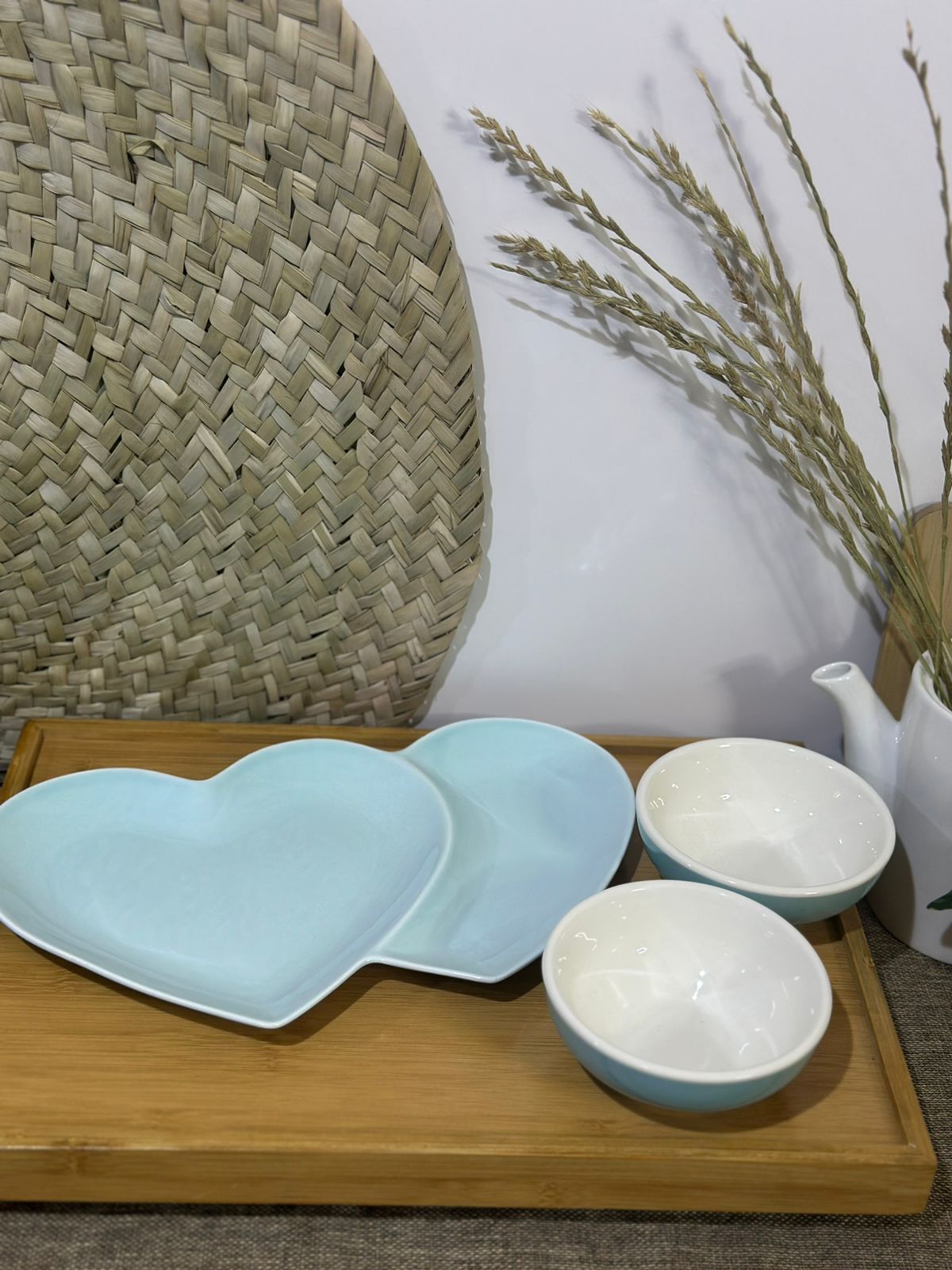3 pcs set colored Stylish Love plate & 2 bowls - Diqqawi Plates