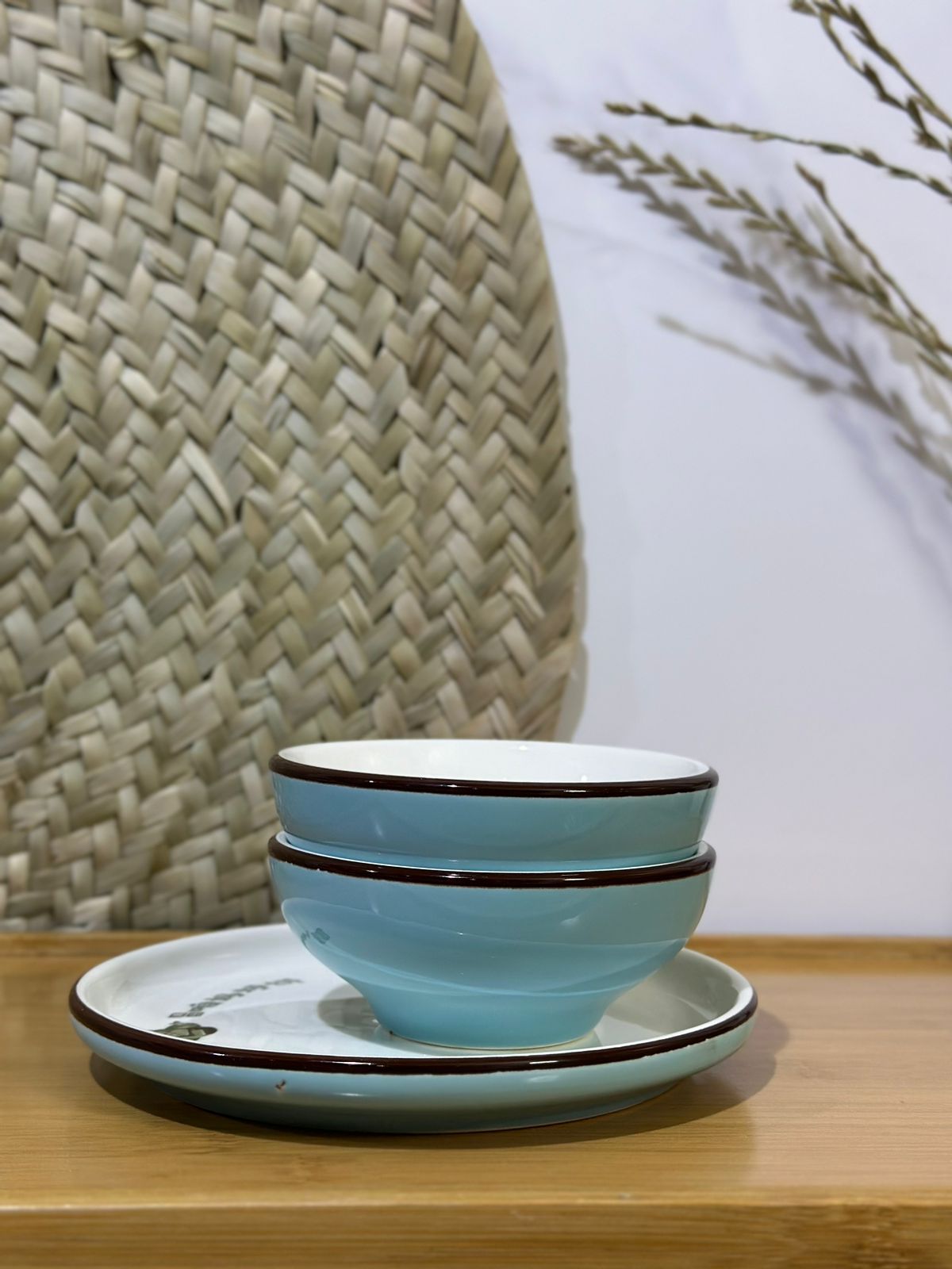 3 pcs set colored plate & bowls styl1 - Diqqawi Plates