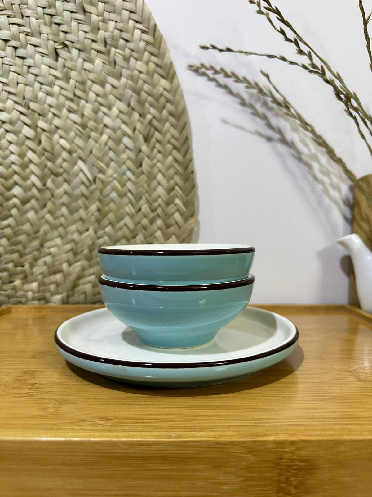 3 pcs set colored plate & bowls styl1 - Diqqawi Plates