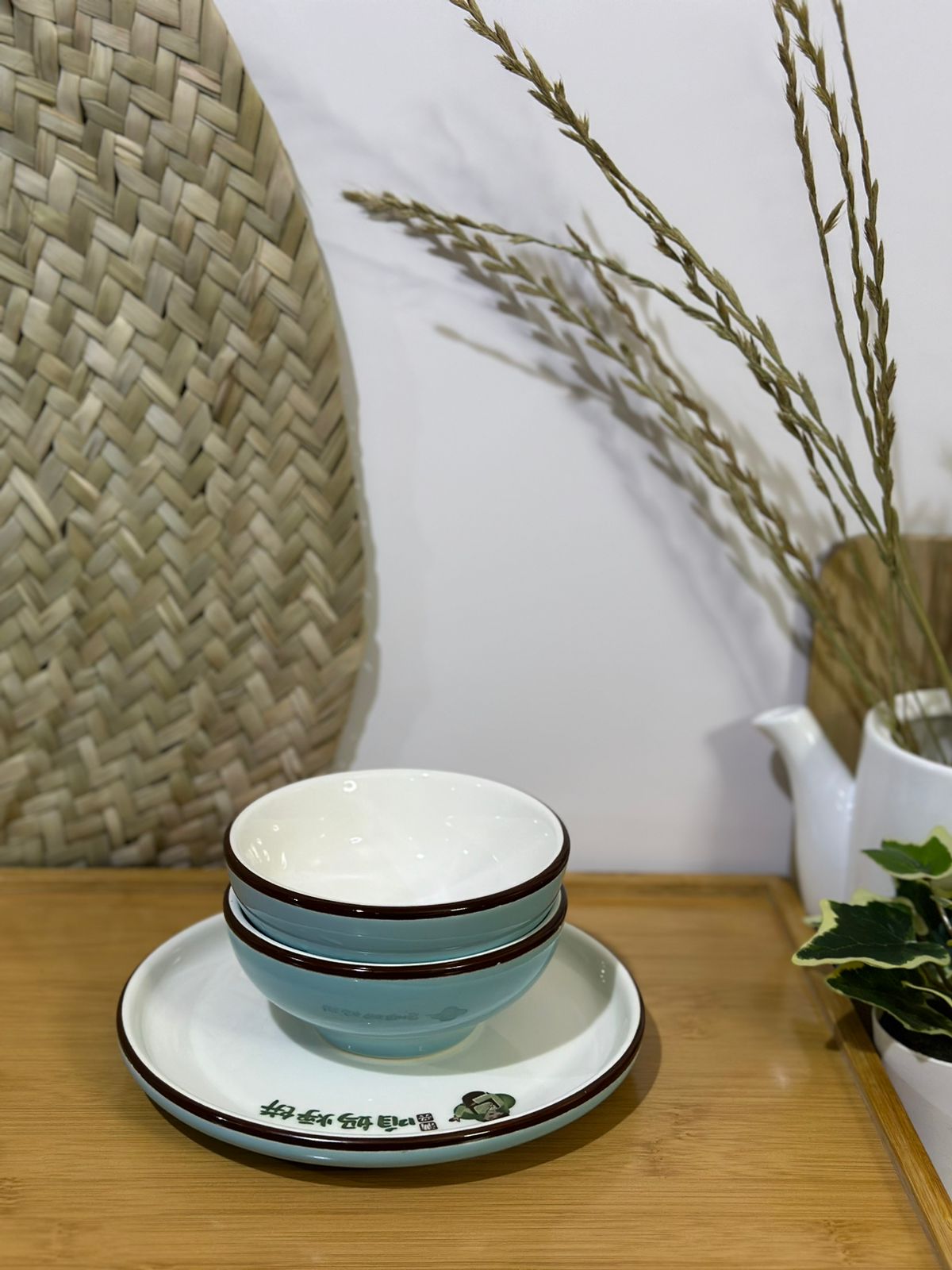 3 pcs set colored plate & bowls styl1 - Diqqawi Plates