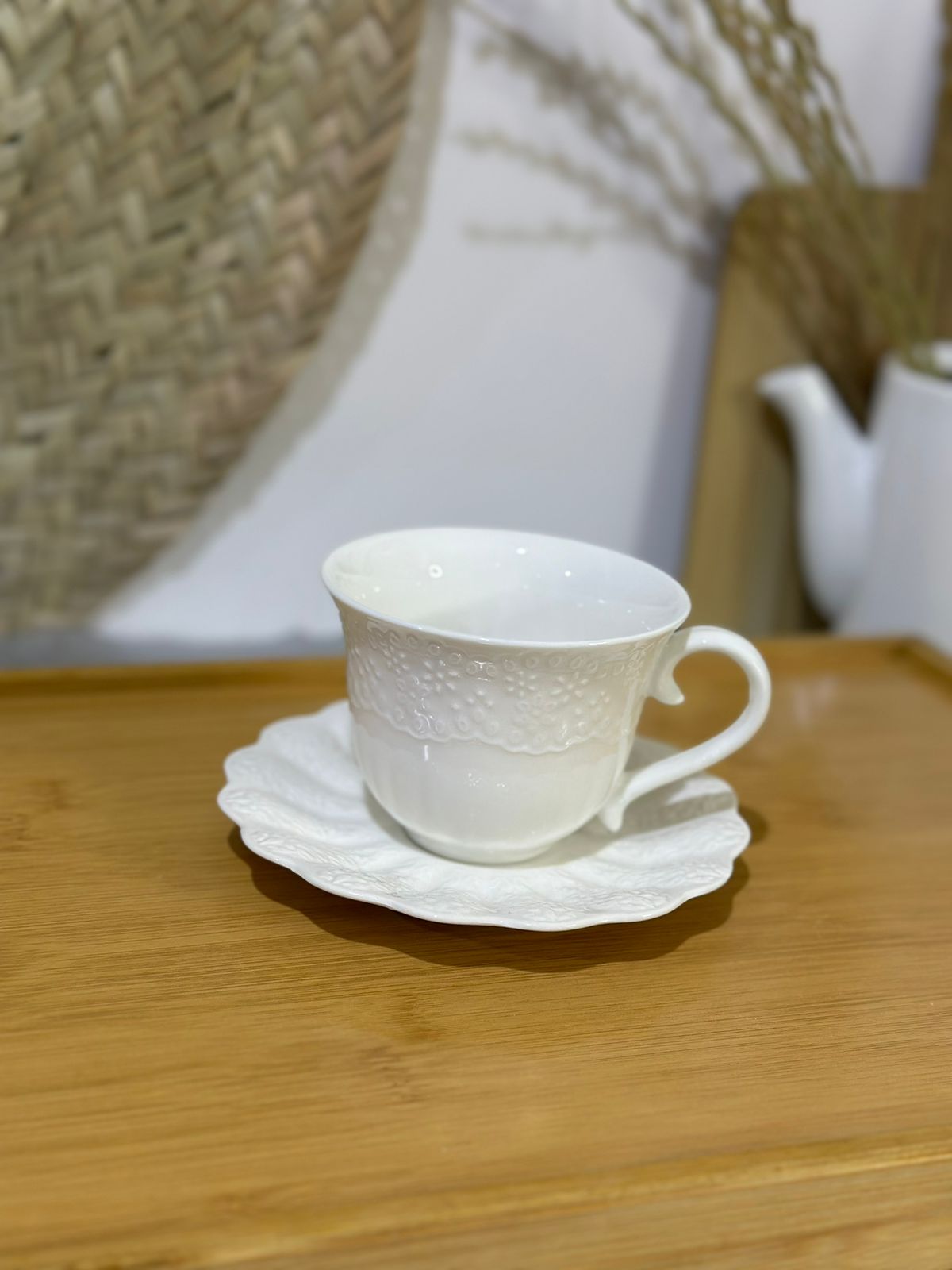 Porcelain Cappuccino Nescafe tea Cup with Plate styl1 - Diqqawi Plates