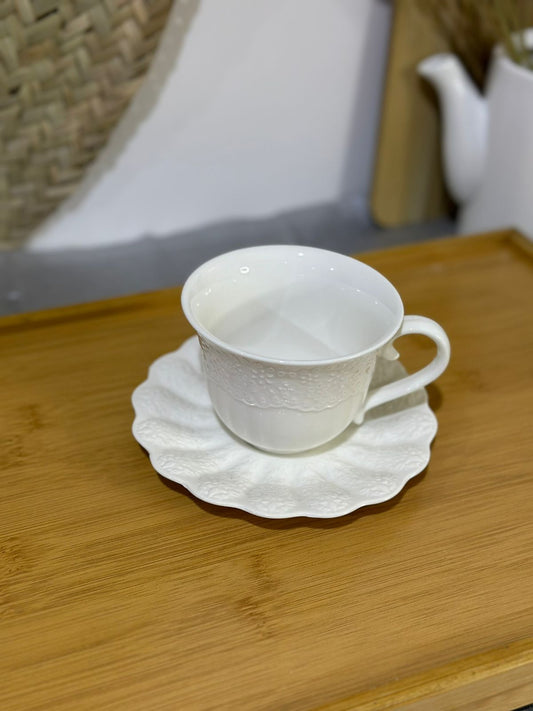 Porcelain Cappuccino Nescafe tea Cup with Plate styl1 - Diqqawi Plates